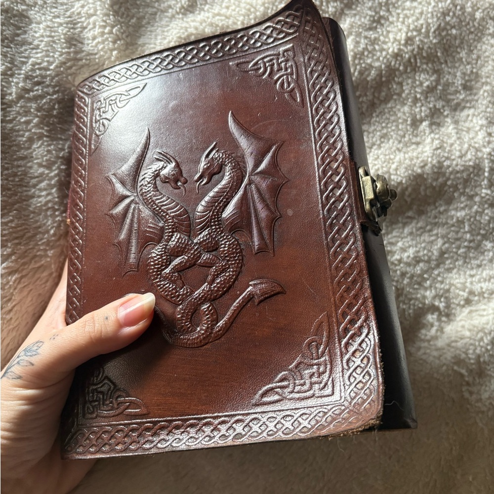 Dragons Brown Embossed Leather Sketchbook/Journal